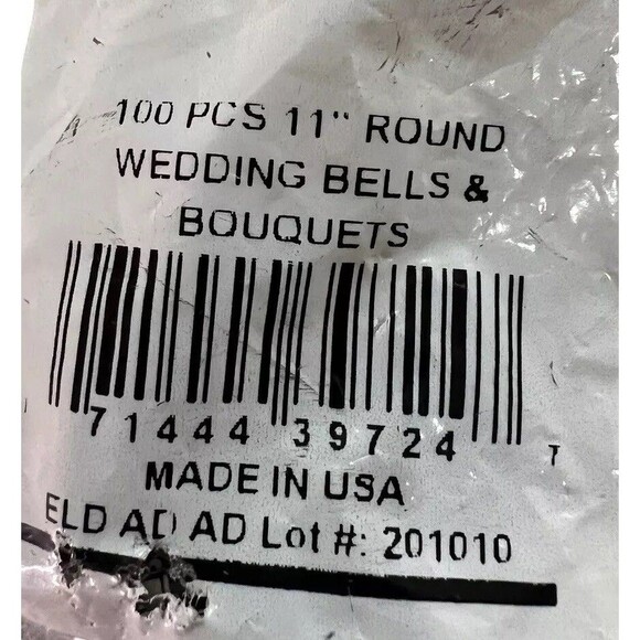 Latex Balloons Wedding Bells & Bouquets Print 100 Pieces 11" Round Silver NEW - Picture 4 of 6